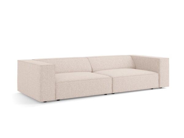 Canapea bej 4 locuri din tesatura chenille Arietta - imagine 3