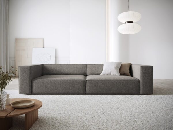 Canapea gri 4 locuri din tesatura chenille Arietta - imagine 2