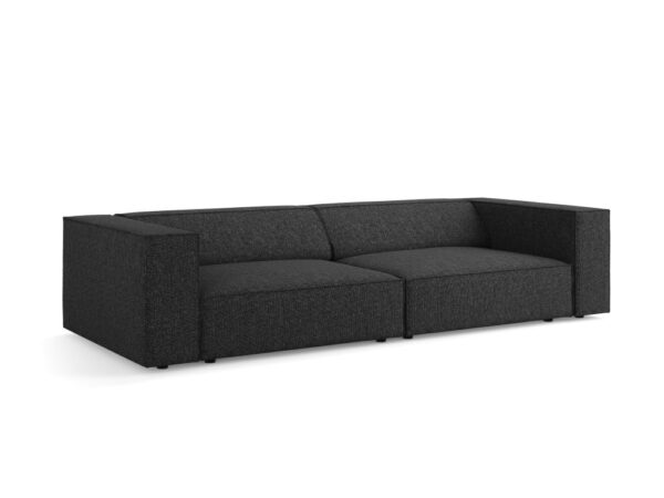 Canapea neagra 4 locuri din tesatura chenille Arietta - imagine 4