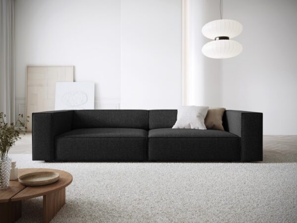 Canapea neagra 4 locuri din tesatura chenille Arietta - imagine 2