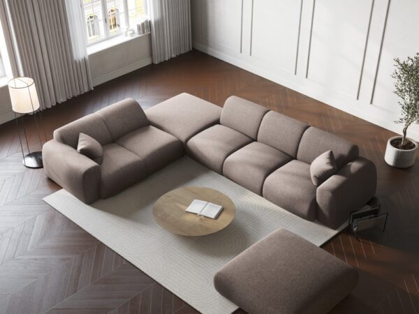 Coltar bej 5 locuri din tesatura chenille Nolio II - imagine 2