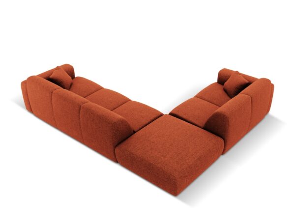 Coltar caramiziu teracota 5 locuri din tesatura chenille Nolio II - imagine 4
