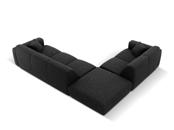 Coltar negru 5 locuri din tesatura chenille Nolio II - imagine 4