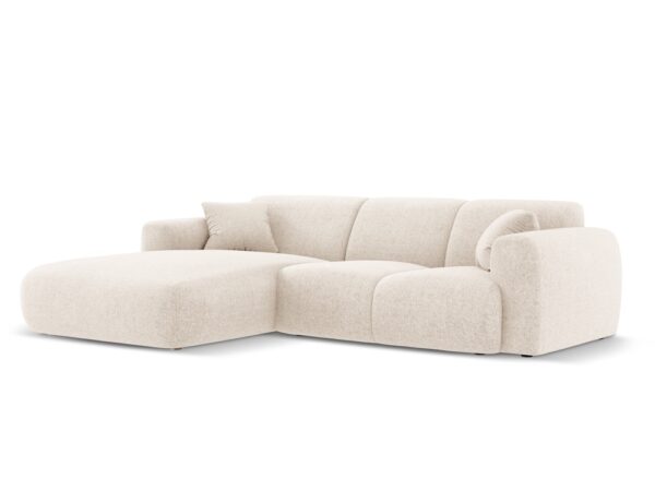 Coltar bej deschis 4 locuri din tesatura chenille Nolio - imagine 3