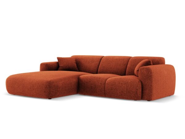 Coltar caramiziu teracota 4 locuri din tesatura chenille Nolio - imagine 3