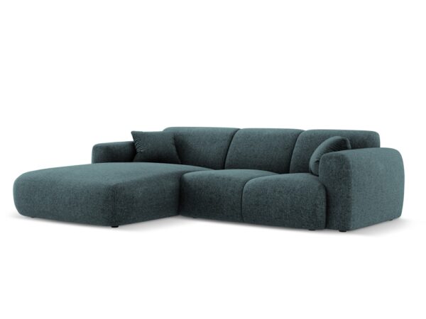 Coltar albastru petrol 4 locuri din tesatura chenille Nolio - imagine 3