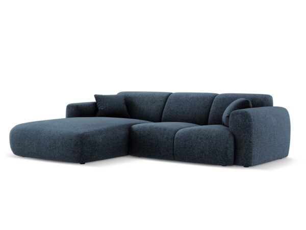 Coltar albastru roial 4 locuri din tesatura chenille Nolio - imagine 3
