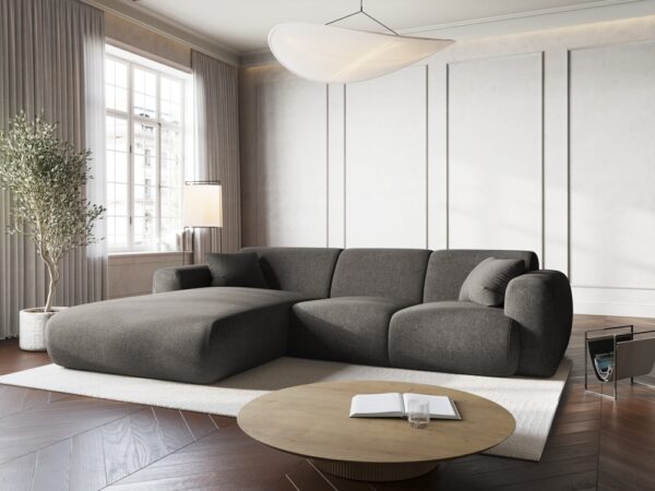 Coltar gri 4 locuri din tesatura chenille Nolio - imagine 2