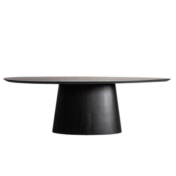 Masa dining ovala neagra din lemn de stejar Weggis