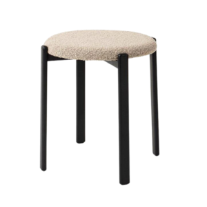 Taburet bej din tesatura boucle Obu