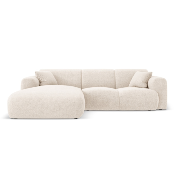 Coltar bej deschis 4 locuri din tesatura chenille Nolio