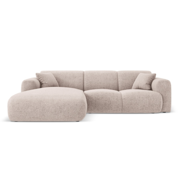 Coltar bej 4 locuri din tesatura chenille Nolio