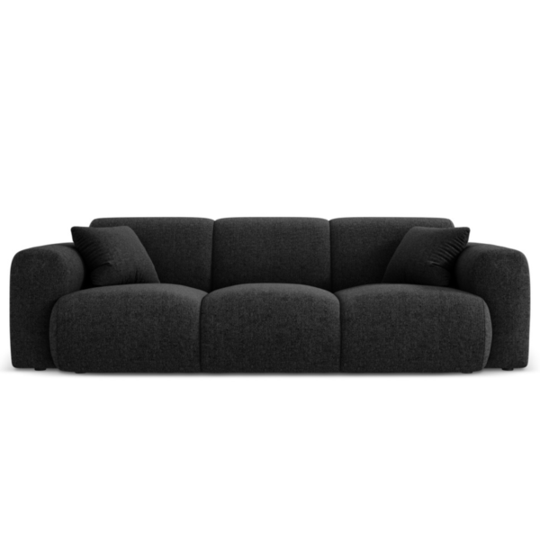 Canapea neagra 3 locuri din tesatura chenille Nolio