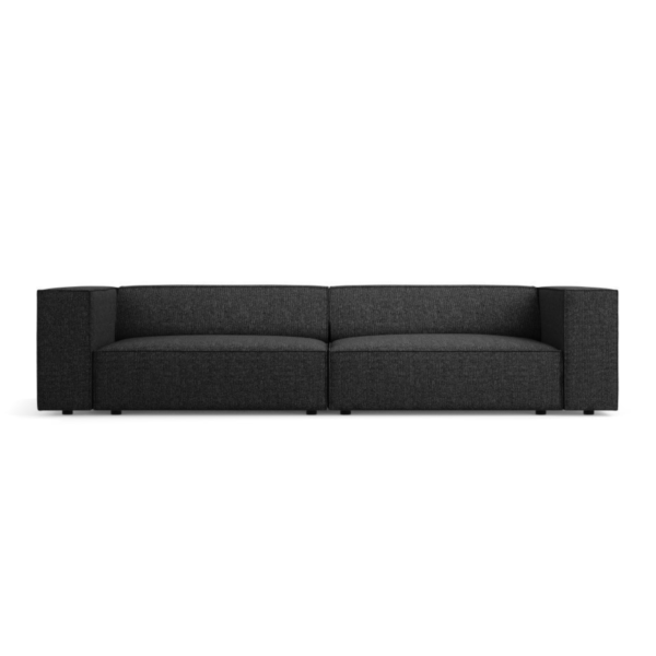 Canapea neagra 4 locuri din tesatura chenille Arietta