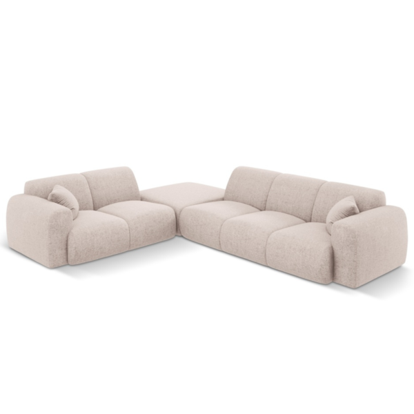 Coltar bej 5 locuri din tesatura chenille Nolio II