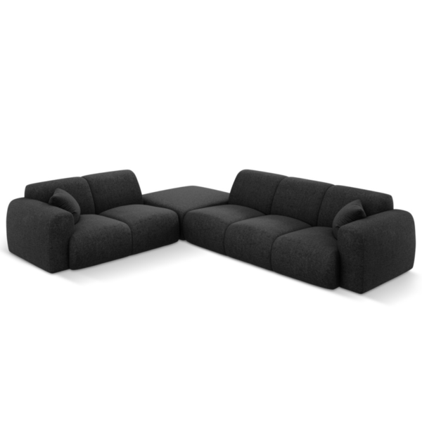 Coltar negru 5 locuri din tesatura chenille Nolio II