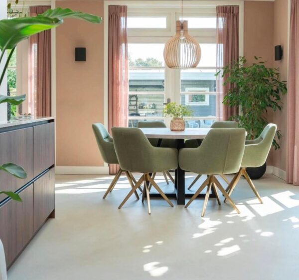 Set 2 scaune dining rotative din tesatura verde/auriu Kinko - imagine 2