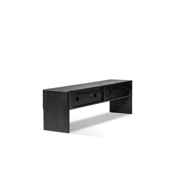 Comoda TV neagra din lemn de mindi Mehamn - imagine 3