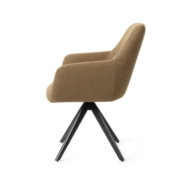 Set 2 scaune dining rotative din tesatura vernil/negru Hiroo - imagine 3