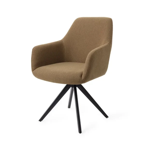 Set 2 scaune dining rotative din tesatura vernil/negru Hiroo - imagine 2