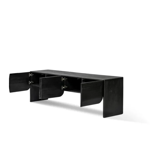 Comoda TV neagra din lemn de mindi Mehamn - imagine 5
