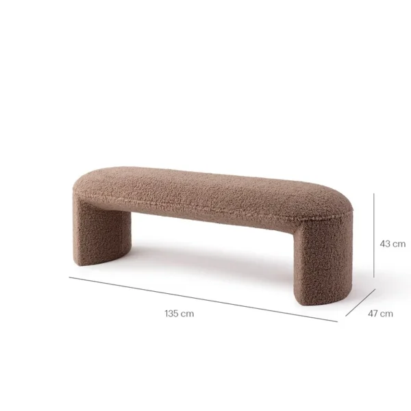 Bancheta maro din tesatura boucle Nachii - imagine 3