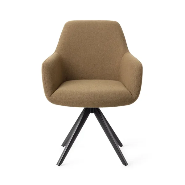 Set 2 scaune dining rotative din tesatura vernil/negru Hiroo