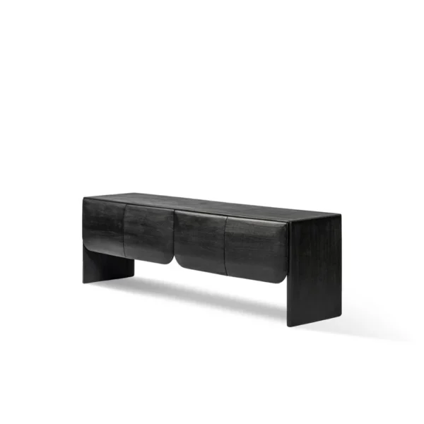 Comoda TV neagra din lemn de mindi Mehamn - imagine 2