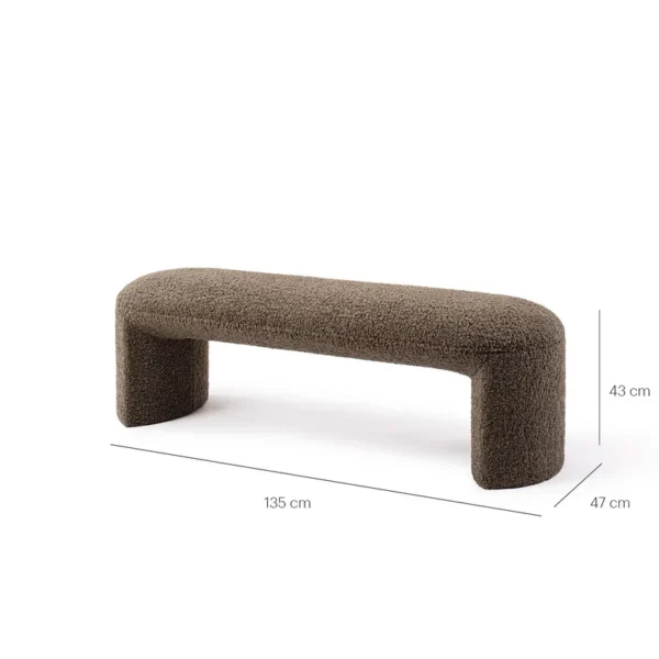 Bancheta verde inchis din tesatura boucle Nachii - imagine 3