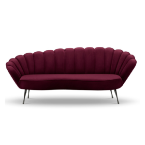 Canapea 3 locuri visinie din catifea Julianna
