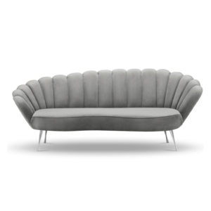 Canapea 3 locuri gri din catifea Julianna