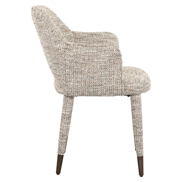 Scaun dining bej din tesatura texturata Donnatella - imagine 3