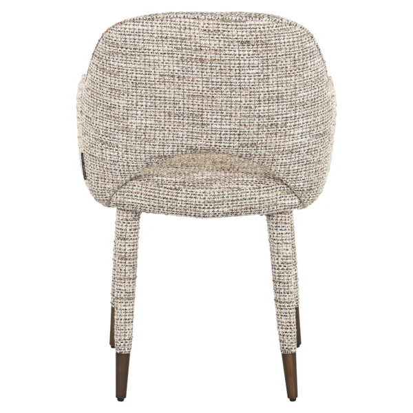 Scaun dining bej din tesatura texturata Donnatella - imagine 4