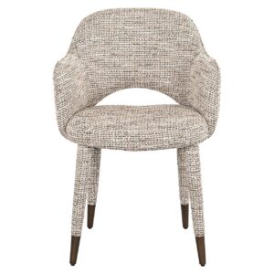 Scaun dining bej din tesatura texturata Donnatella