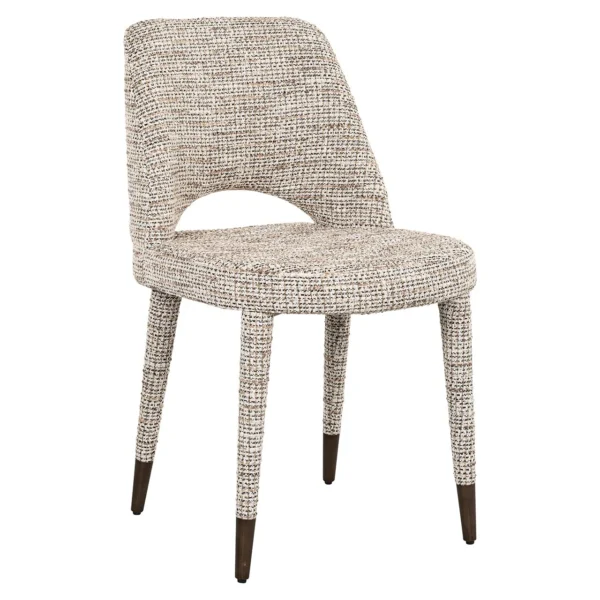 Scaun dining bej din tesatura texturata Cecilia