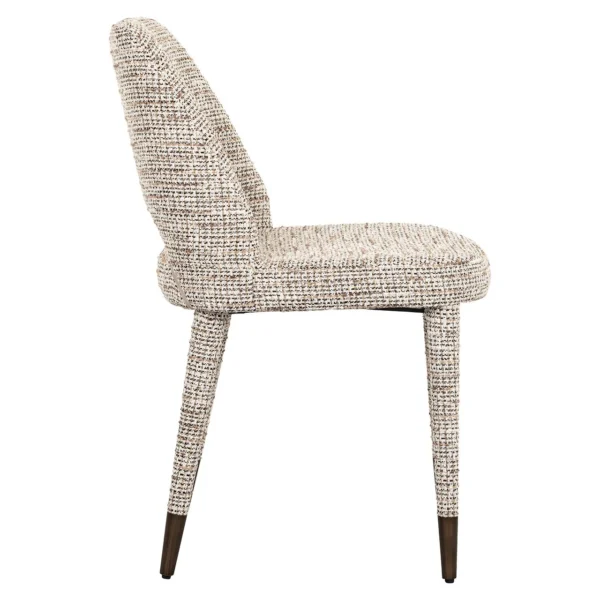 Scaun dining bej din tesatura texturata Cecilia - imagine 4