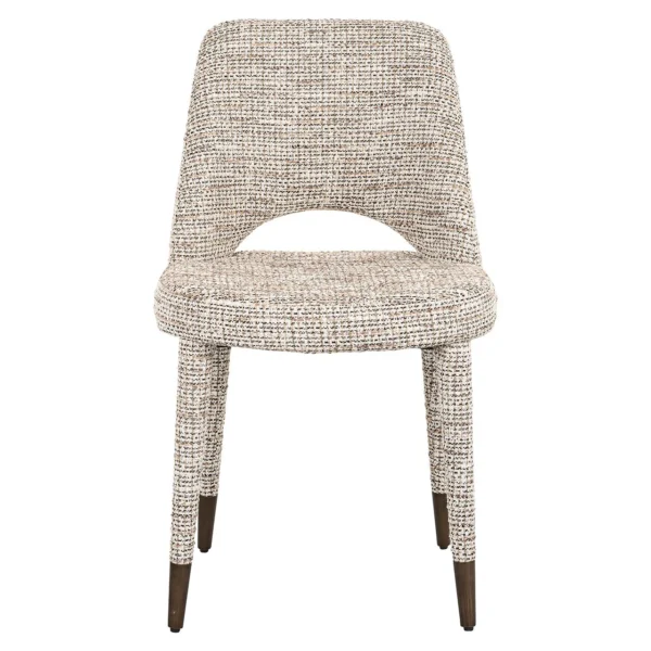 Scaun dining bej din tesatura texturata Cecilia - imagine 3