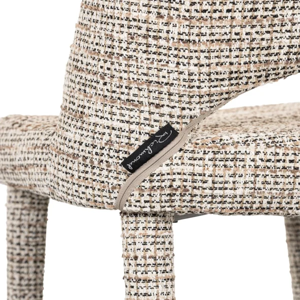 Scaun dining bej din tesatura texturata Cecilia - imagine 7