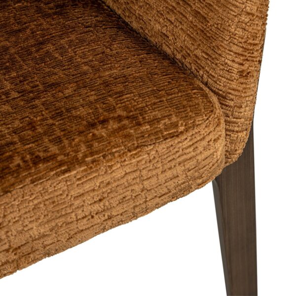 Scaun dining coniac din tesatura texturata Kenzi - imagine 5