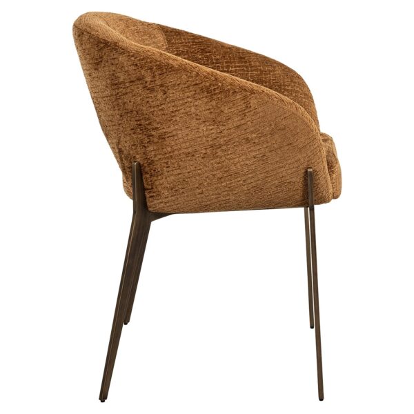 Scaun dining coniac din tesatura texturata Kenzi - imagine 3