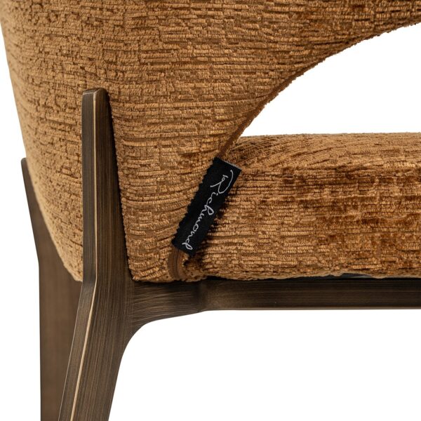 Scaun dining coniac din tesatura texturata Kenzi - imagine 7