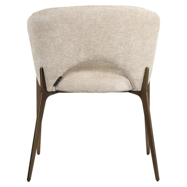 Scaun dining crem din tesatura texturata Kenzi - imagine 3