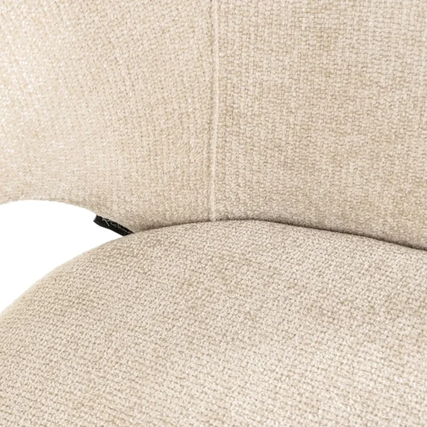 Scaun dining crem din tesatura texturata Kenzi - imagine 5