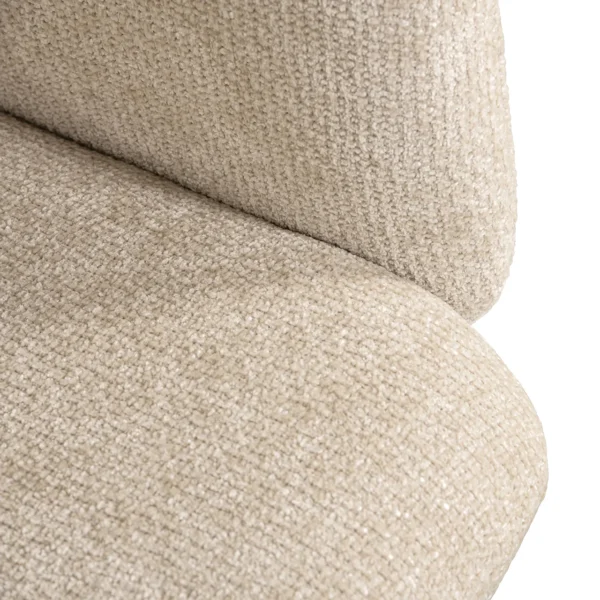 Scaun dining rotativ crem din tesatura Madeline - imagine 5