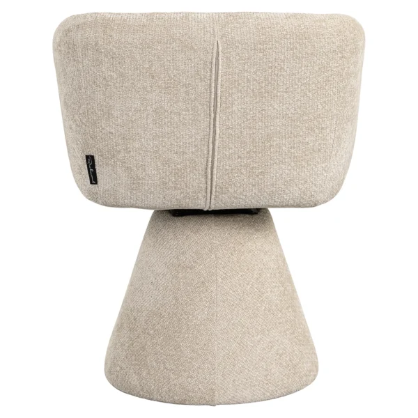 Scaun dining rotativ crem din tesatura Madeline - imagine 4
