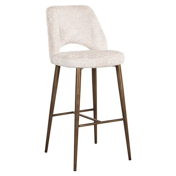 Scaun de bar crem din tesatura boucle h107 Tabitha - imagine 2