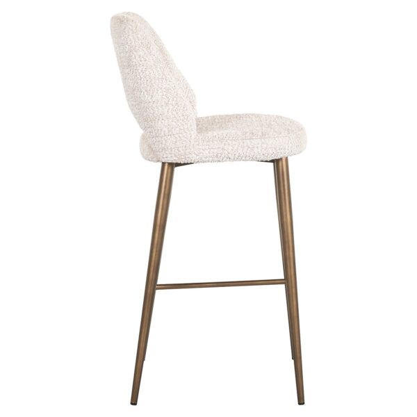 Scaun de bar crem din tesatura boucle h107 Tabitha - imagine 3