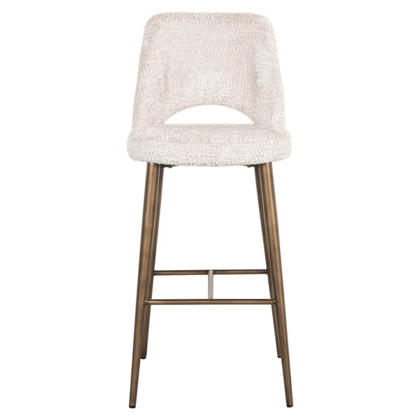Scaun de bar crem din tesatura boucle h107 Tabitha