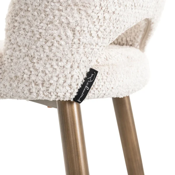 Scaun de bar crem din tesatura boucle h107 Tabitha - imagine 5
