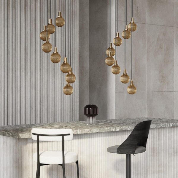 Candelabru aramiu cu 8 becuri Juliet - imagine 2